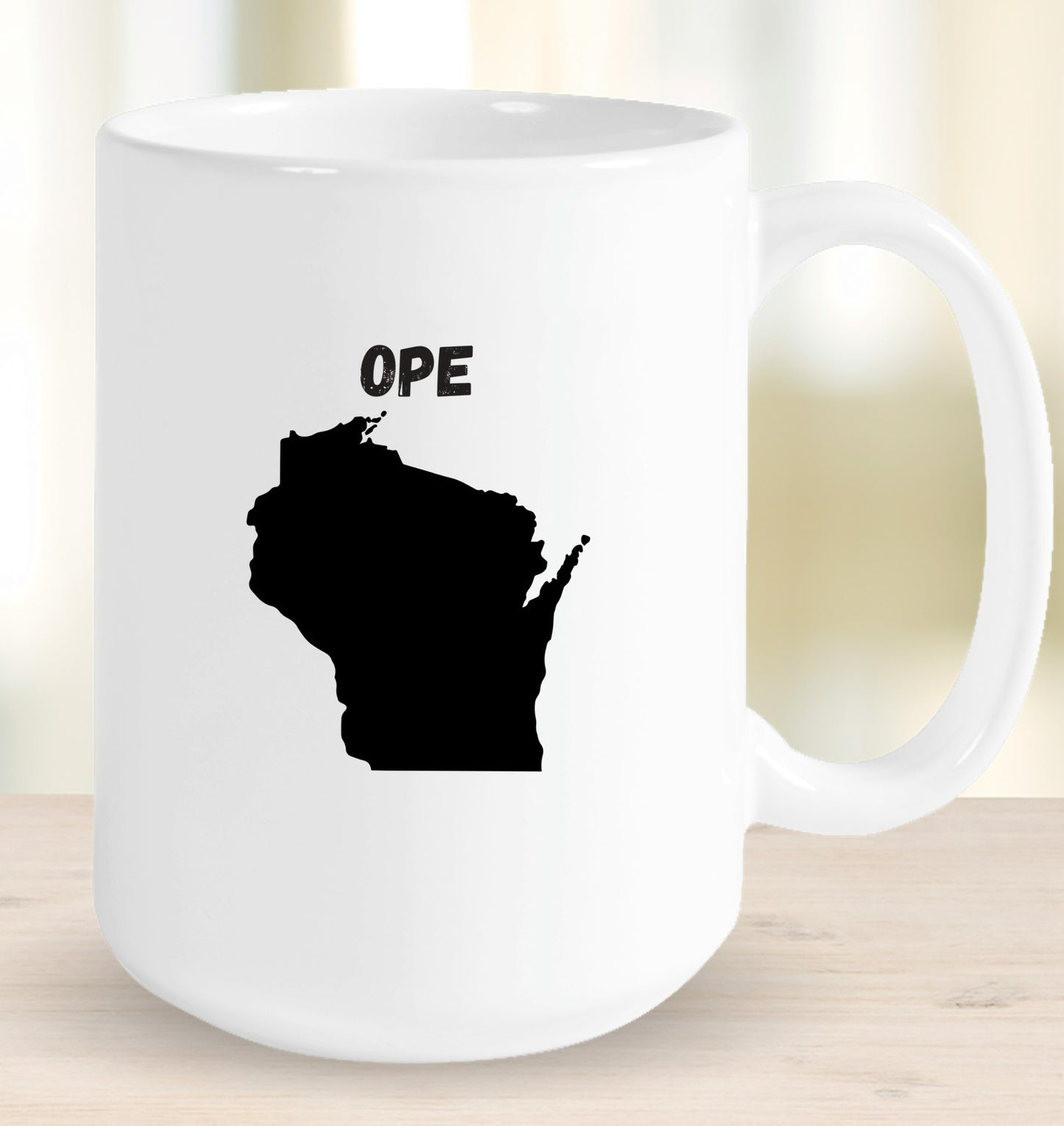 Ope Black Wisconsin Mug