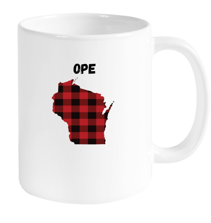 Ope Plaid Wisconsin Mug