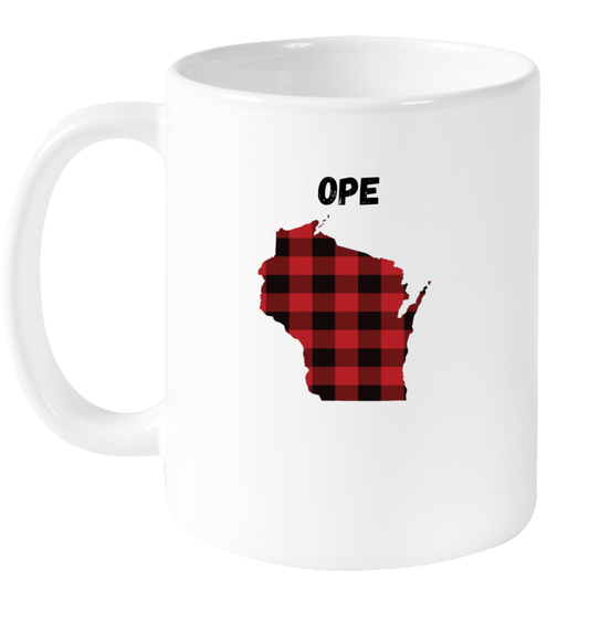 Ope Plaid Wisconsin Mug