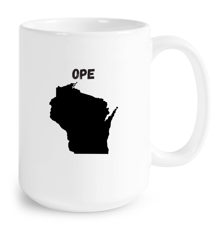 Ope Black Wisconsin Mug