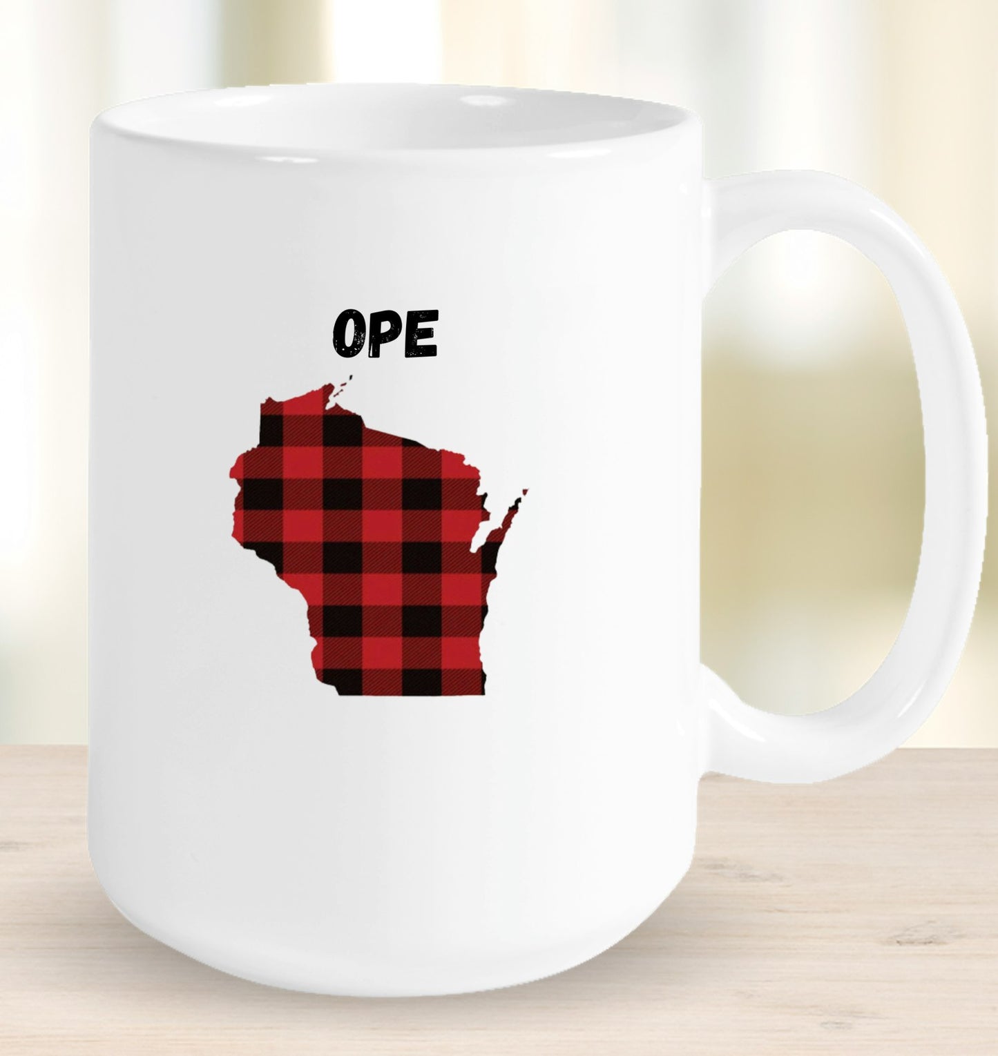 Ope Plaid Wisconsin Mug