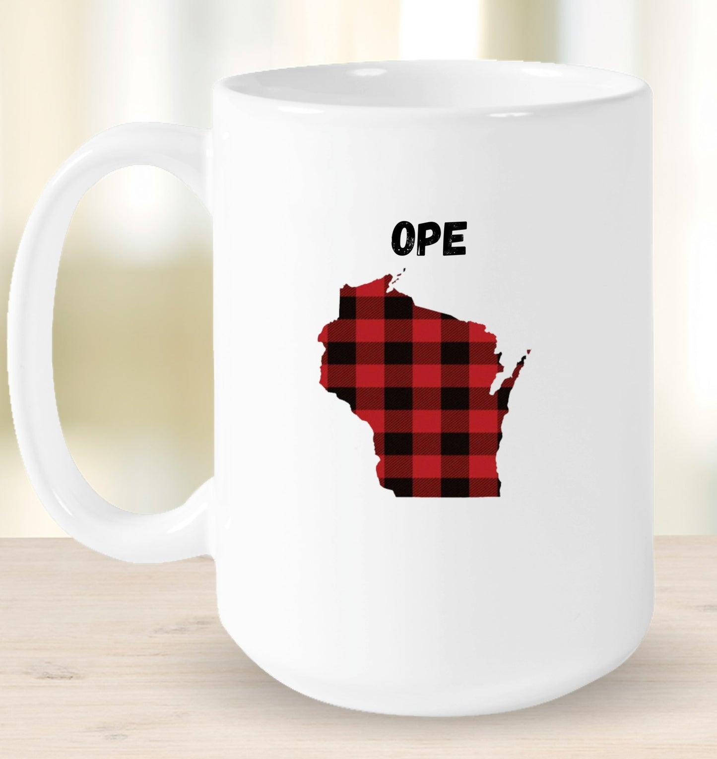 Ope Plaid Wisconsin Mug