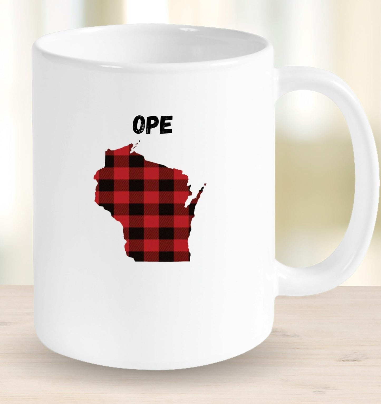 Ope Plaid Wisconsin Mug