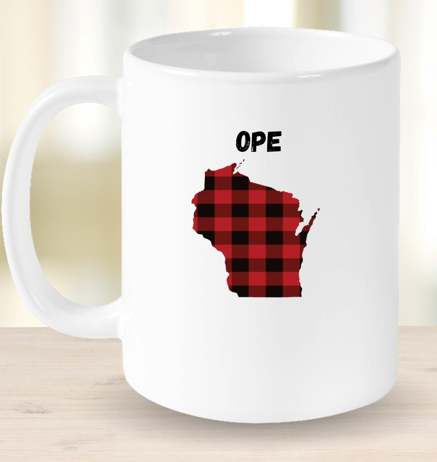 Ope Plaid Wisconsin Mug